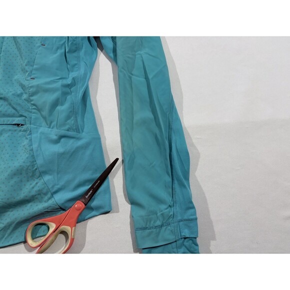 Women Lululemon Windbreaker Track Running Jacket Blue Zip Pocket Sz 6 Flaw - Picture 14 of 16